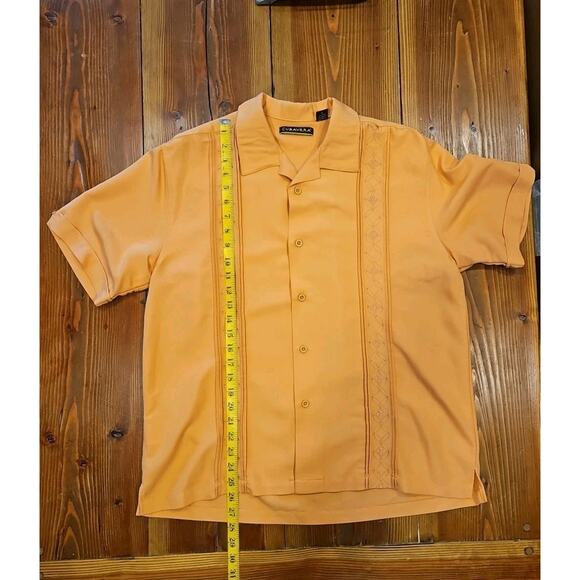 Vintage Cubavera Collar Short Sleeve Button Down Orange Size Large - Picture 3 of 6